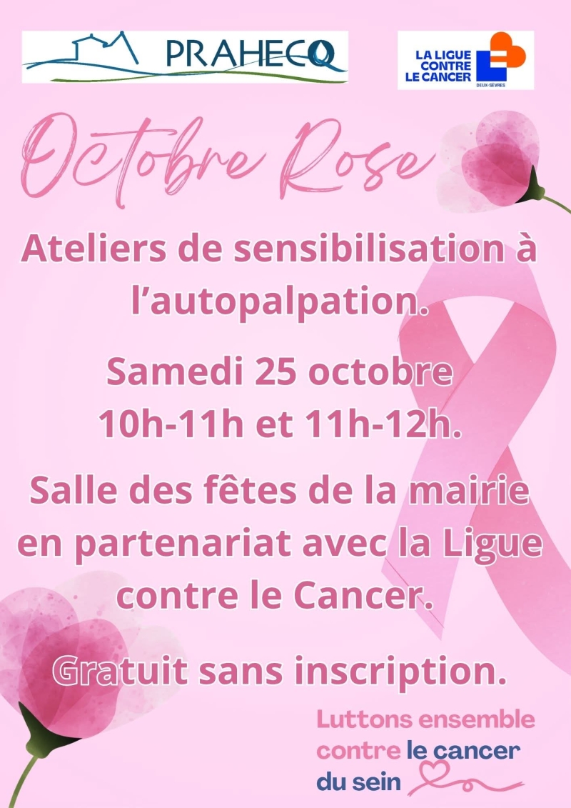 OCTOBRE ROSE- SENSIBILISATION AUTOPALPATION