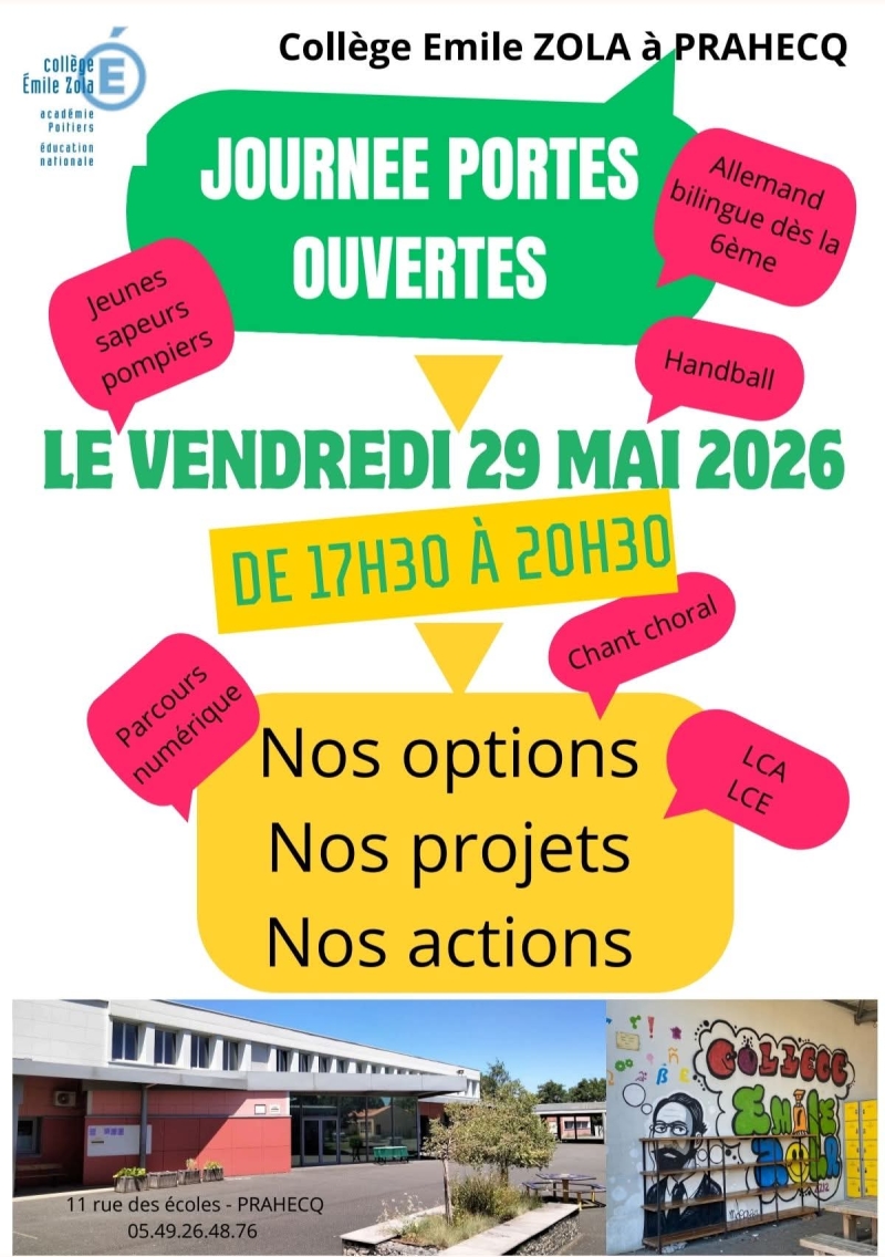 COLLEGE E.ZOLA-PORTES OUVERTES