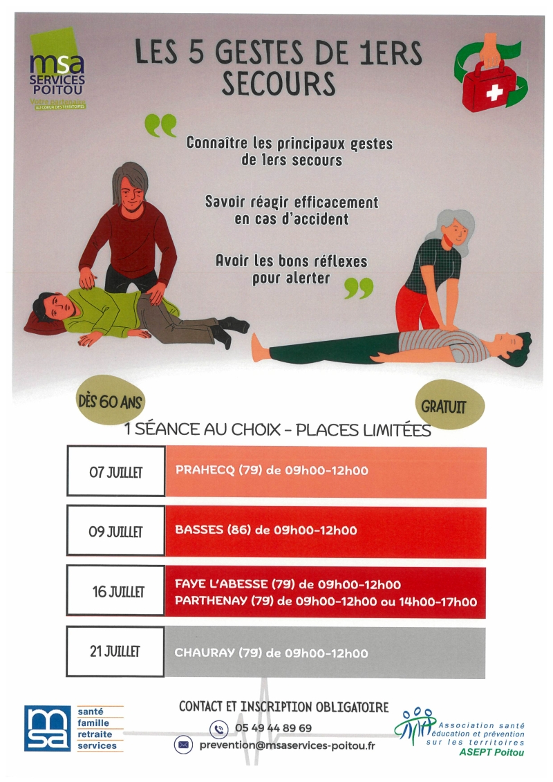SENSIBILISATION AUX GESTES DE 1ers SECOURS