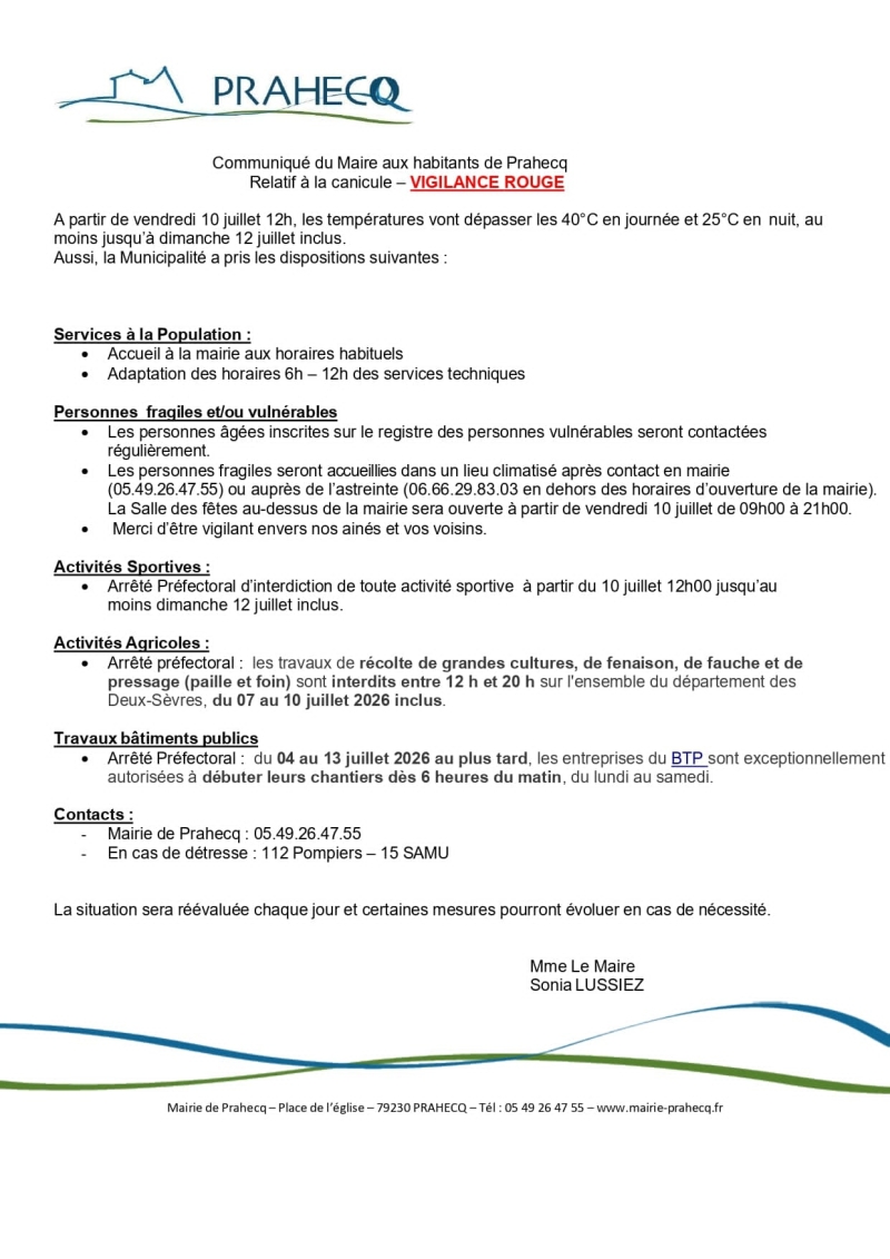 CANICULE NIVEAU ROUGE