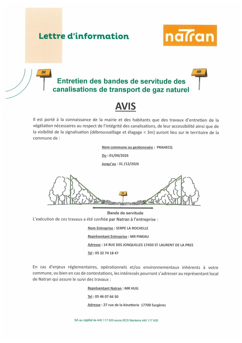 ENTRETIEN DES BANDES DE SERVITUDES